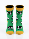 Bamboo Green Cow Sheep Socks