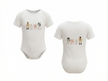 White Farm Animal Bodysuit with Back and Front design