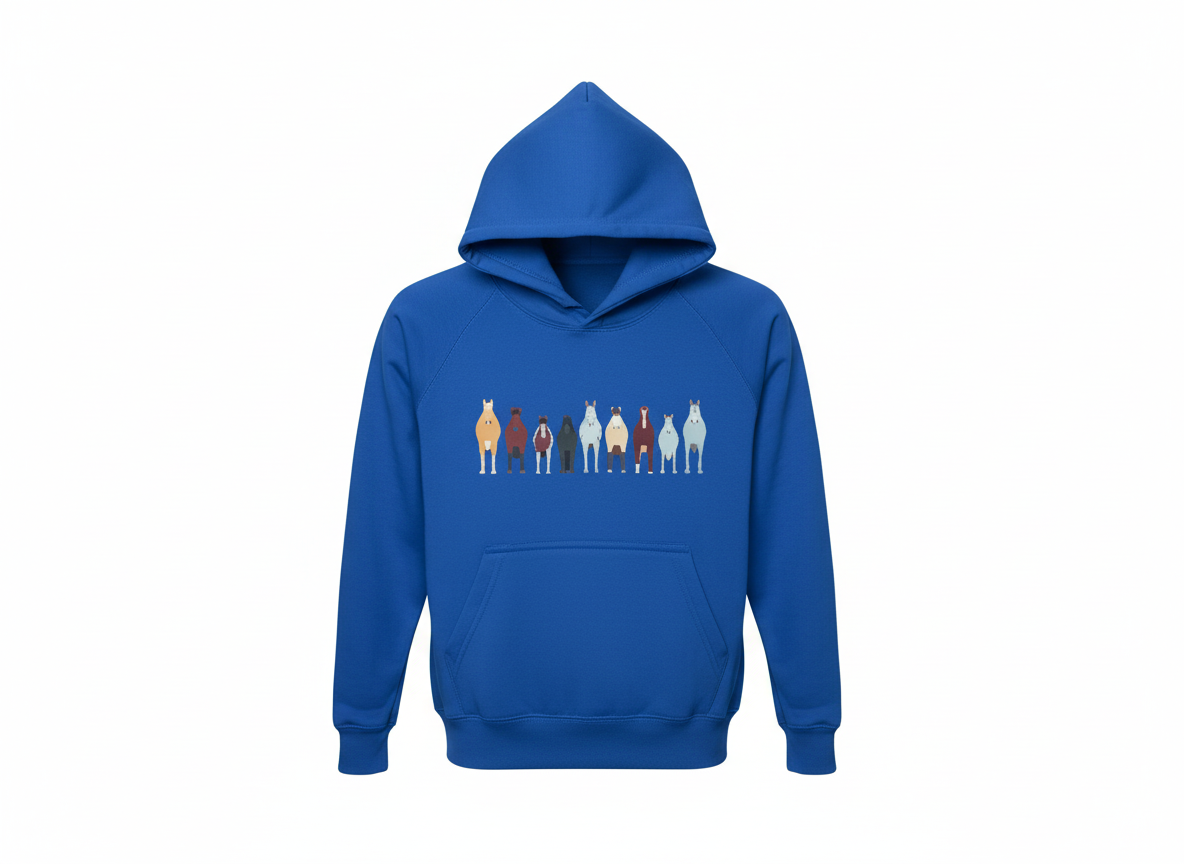 Kids' Equestrian Pony Hoodie - Front & Back Horse Design
