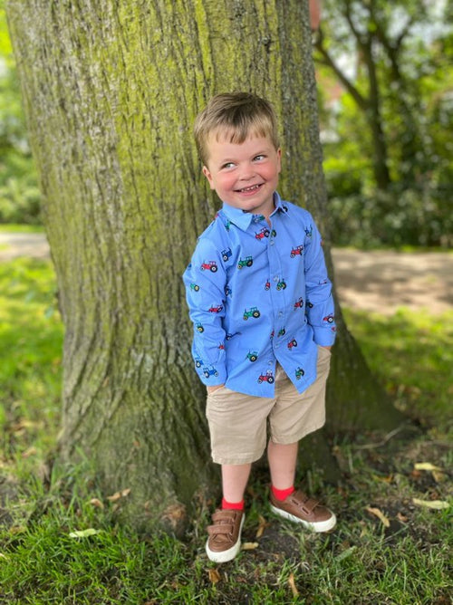 Blue Tractor Shirt for boys or girls