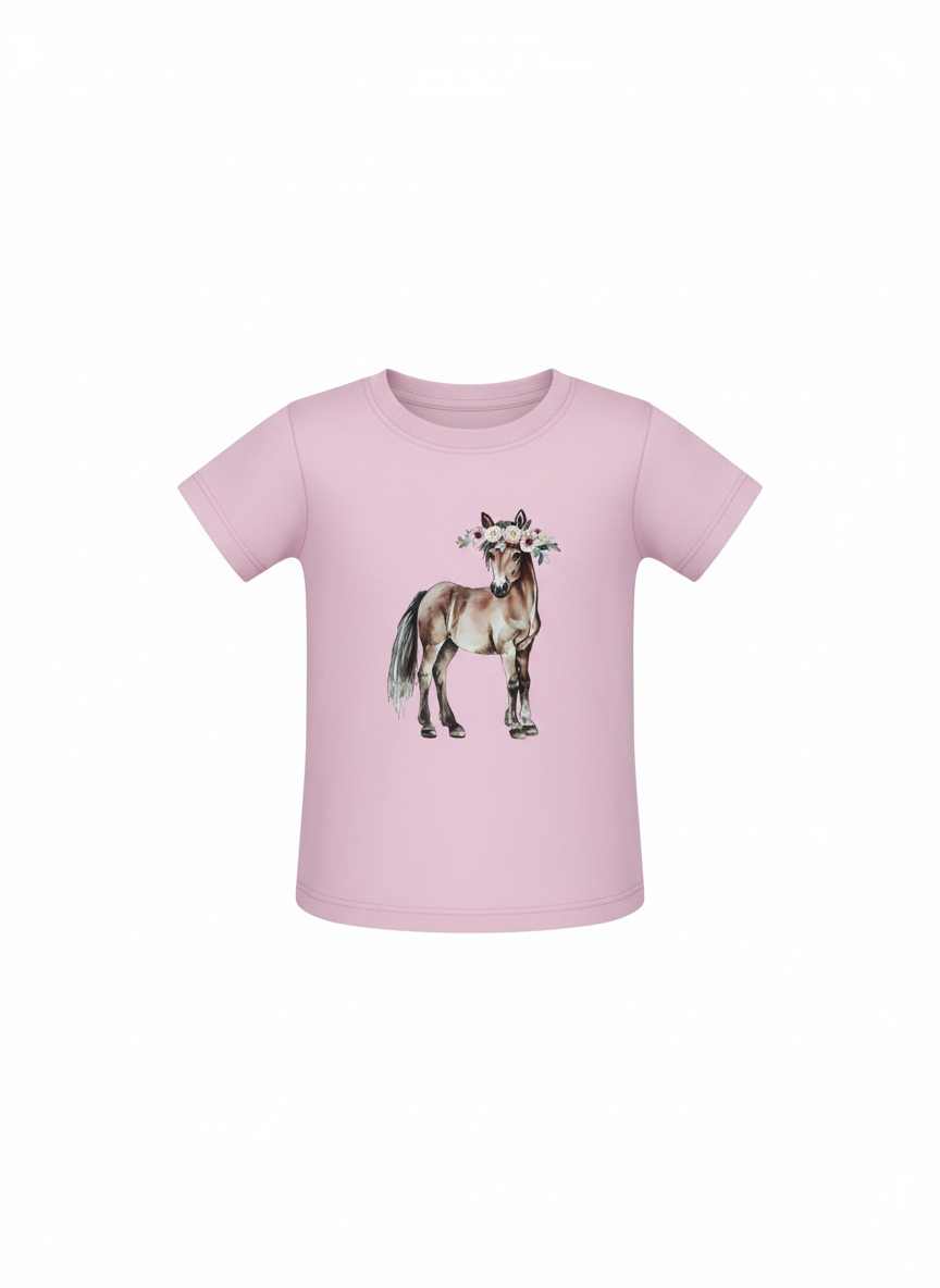 Pink Flower pony T-shirt