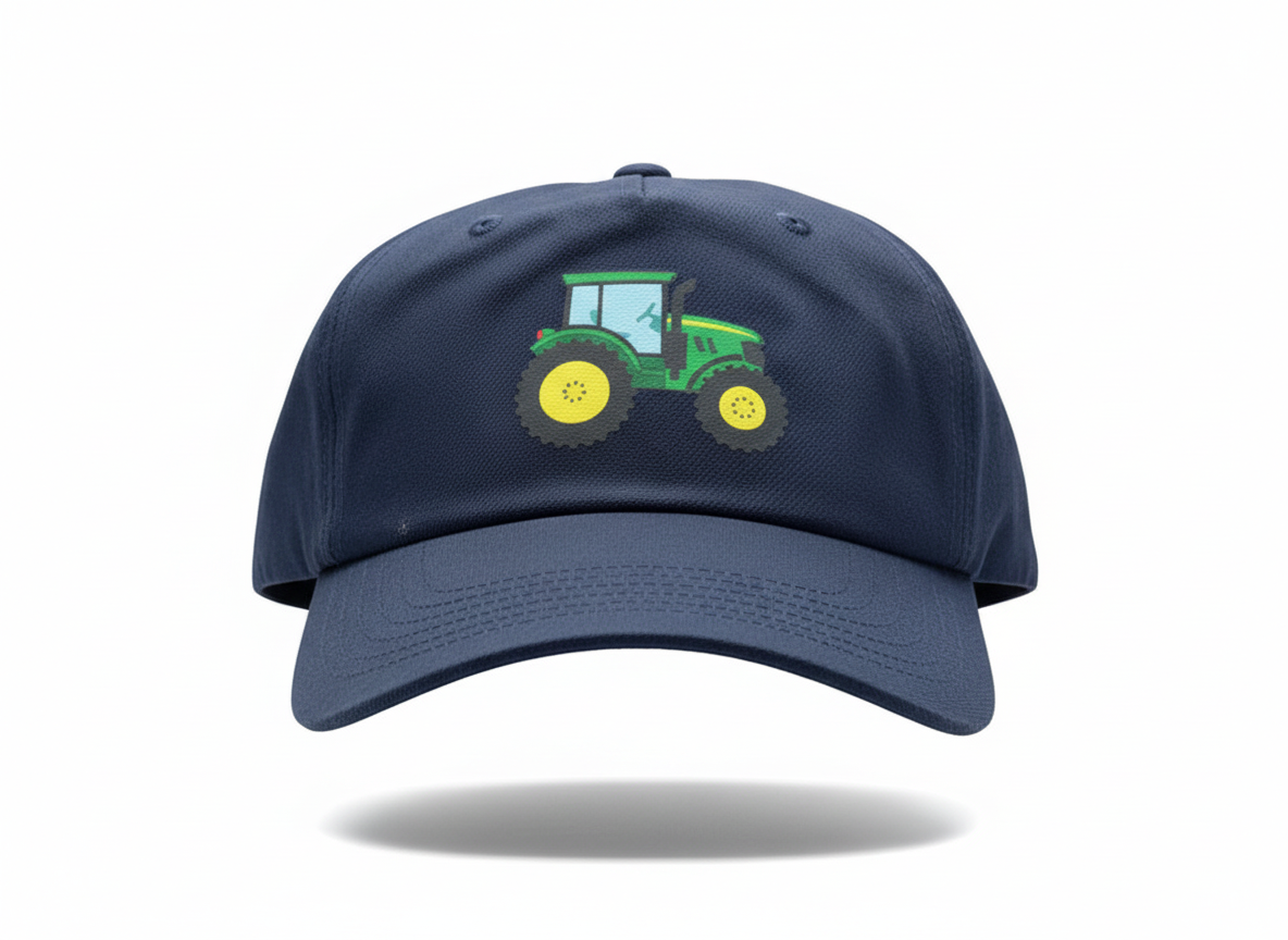 Navy Cap With Green Tractor