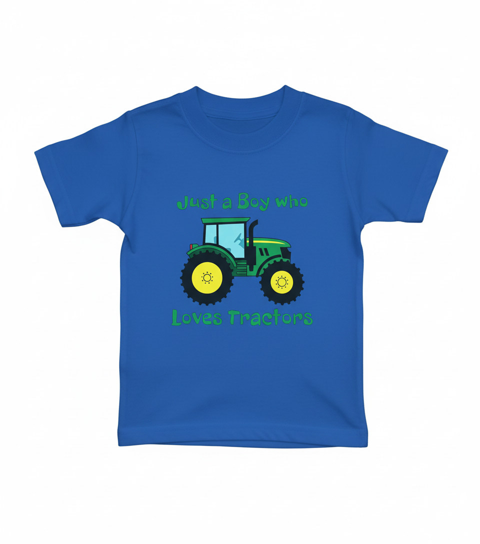 Just a boy that loves tractors tshirt - green tractor
