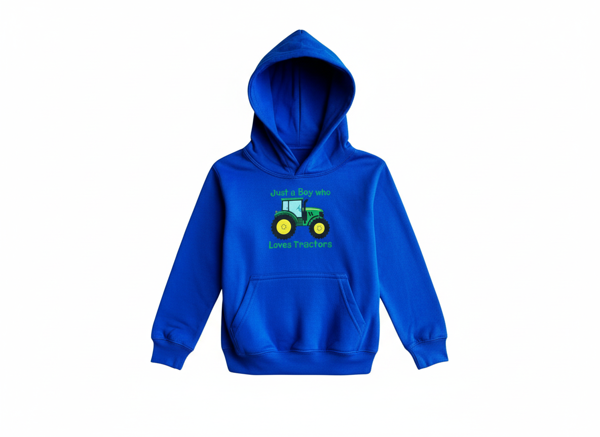 Just a boy who loves tractors hoodie - Green Tractor