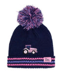 Pink Tractor Bobble Hat