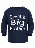 Navy blue shirt with 'I'm the Big Brother' text on a white background