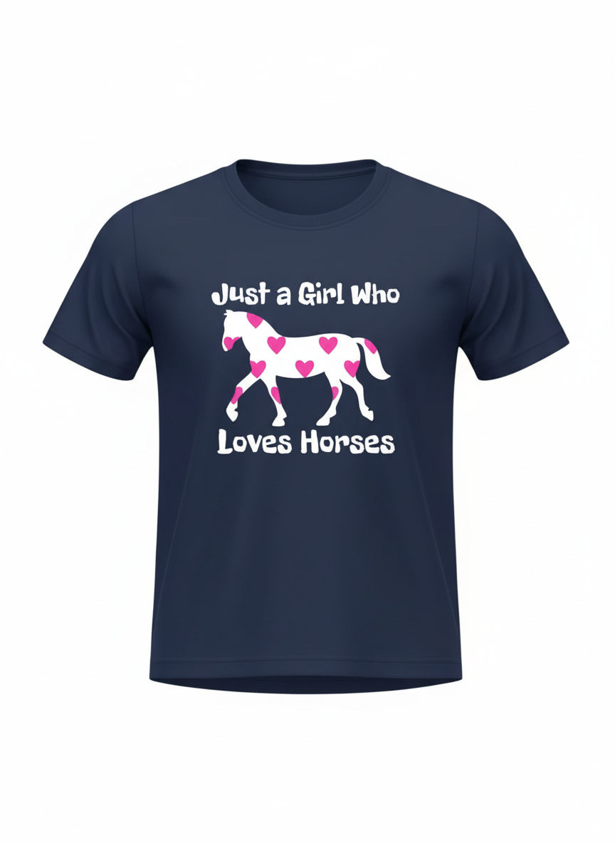 Just a girl who loves horses T-shirt Navy