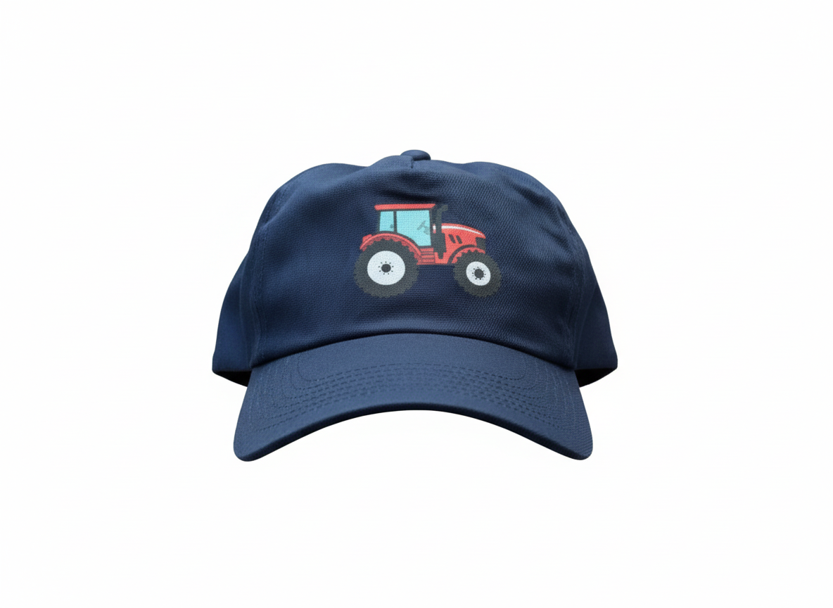 Navy Cap With Red Tractor
