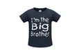 Navy blue t-shirt with 'I'm the Big Brother' text on a white background