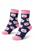 Bamboo Navy Pig Socks