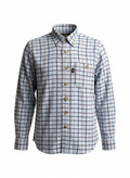Plaid shirt with buttons on a white background