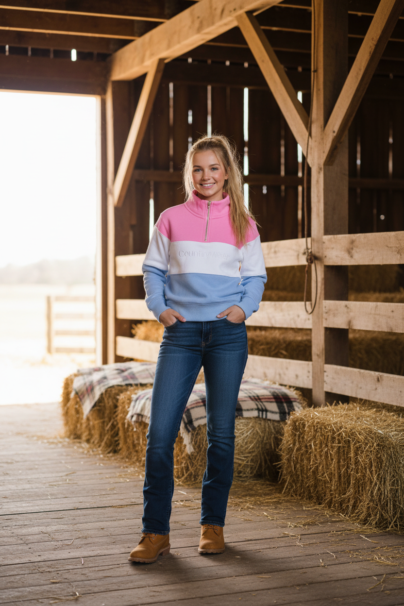 Pink Striped Rugby Top girls