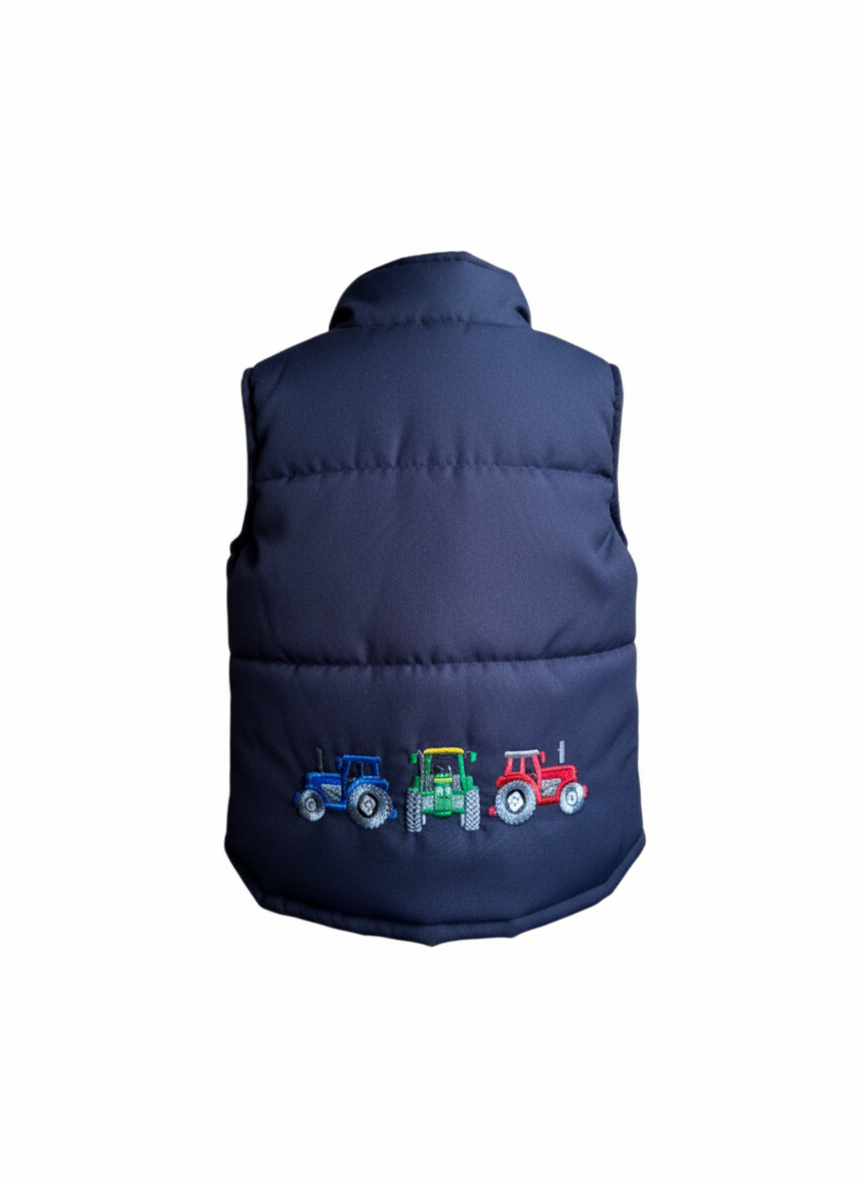 Navy Padded Tractor Bodywarmer Gilet