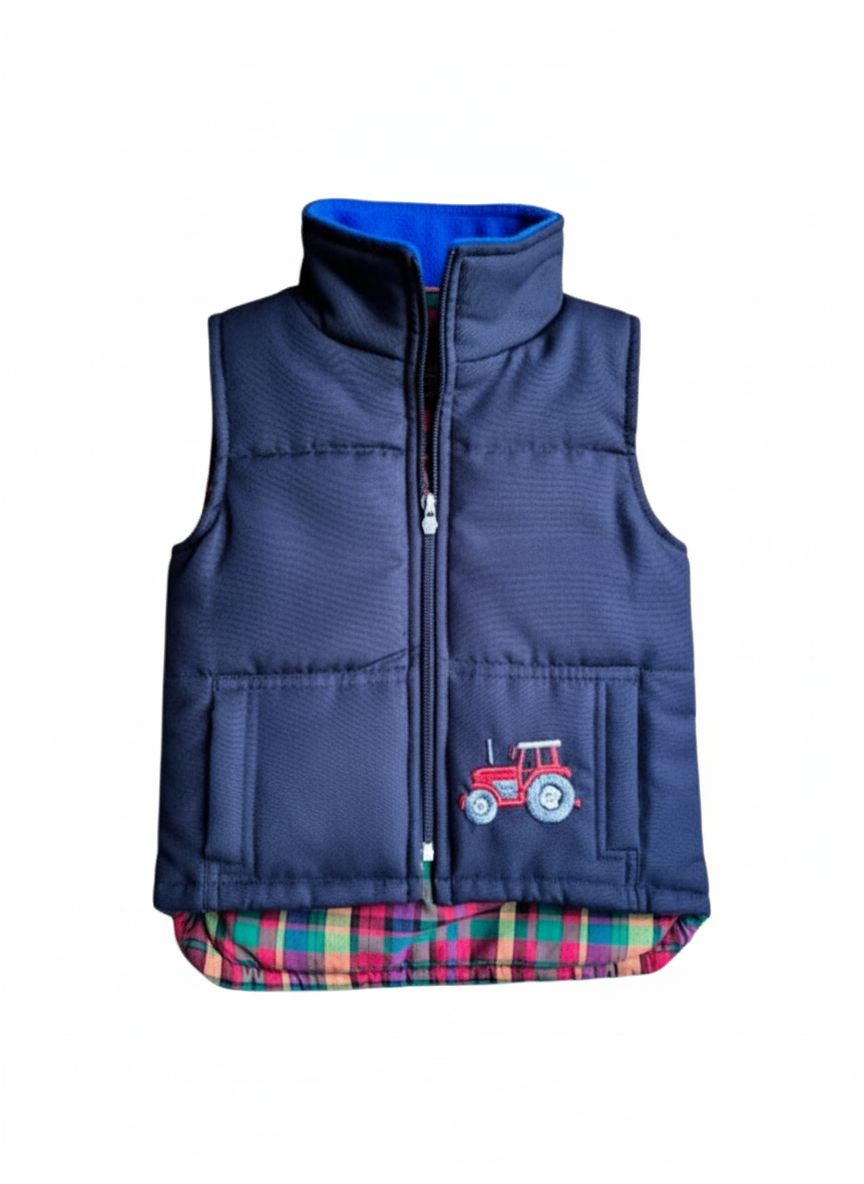 Navy Padded Tractor Bodywarmer Gilet
