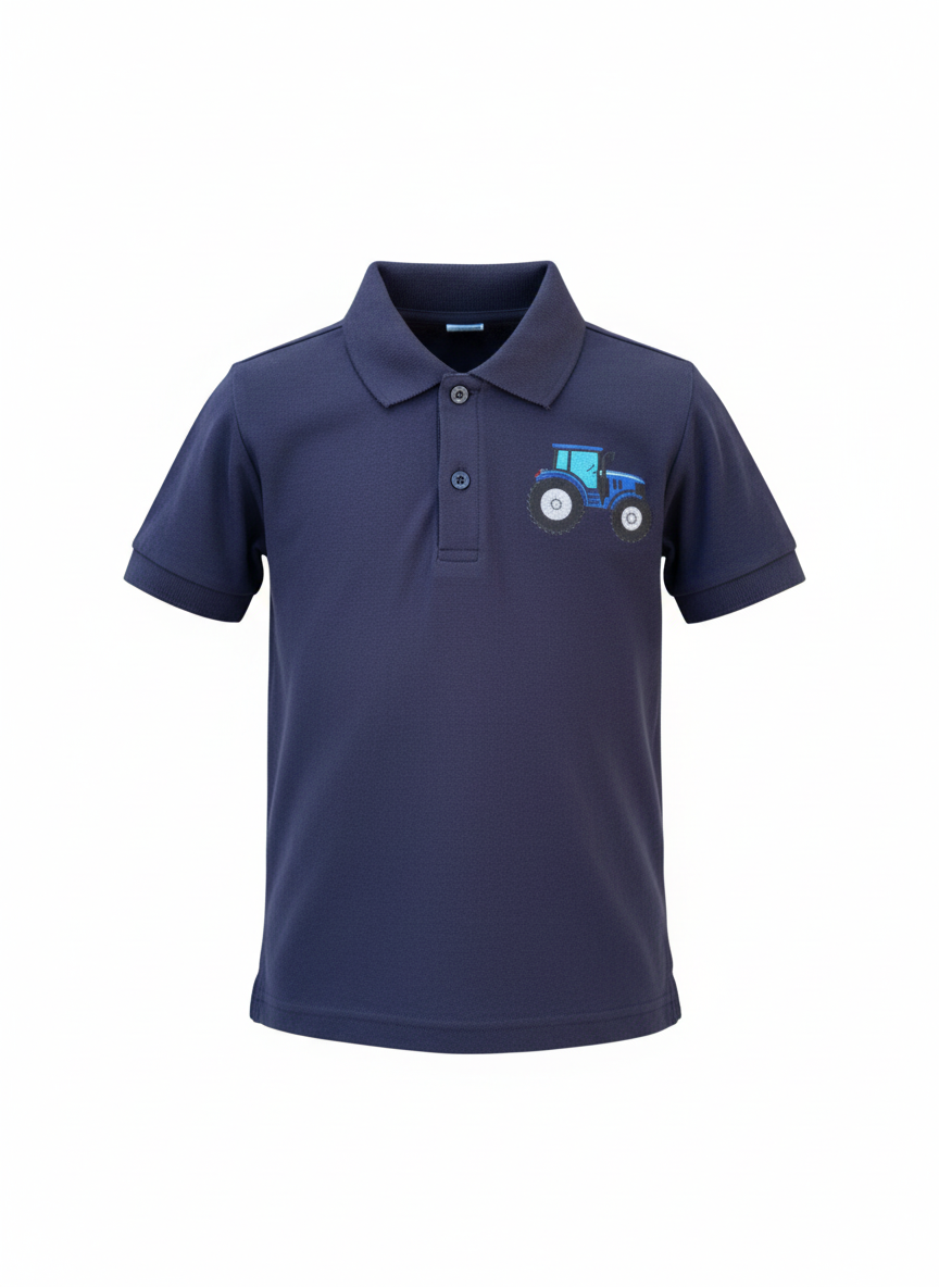 Blue Tractor Polo Shirt