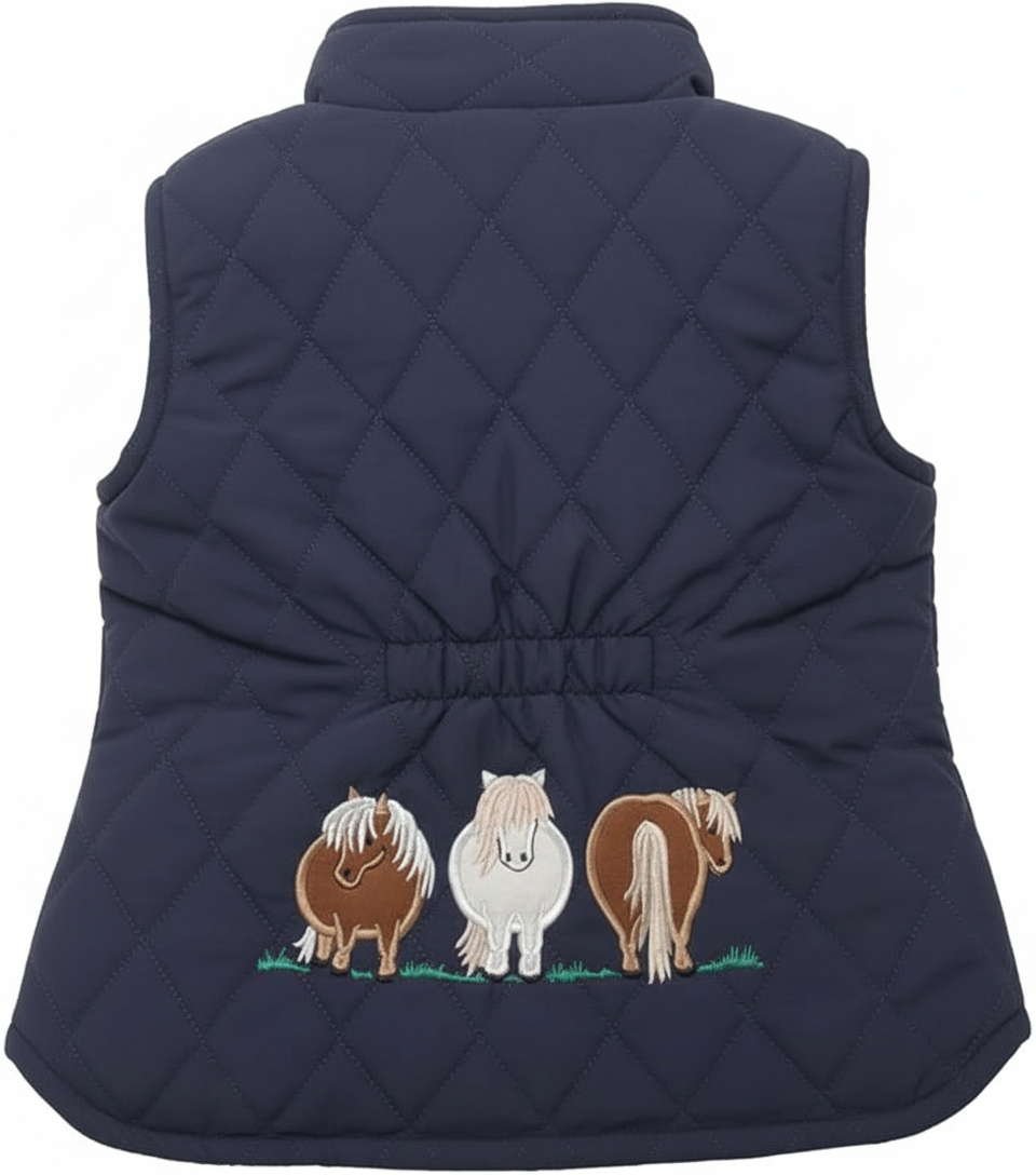 Navy Pony Bodywarmer Gilet