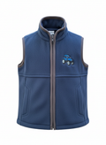Navy Fleece with Embroidered Blue Tractor Gilet