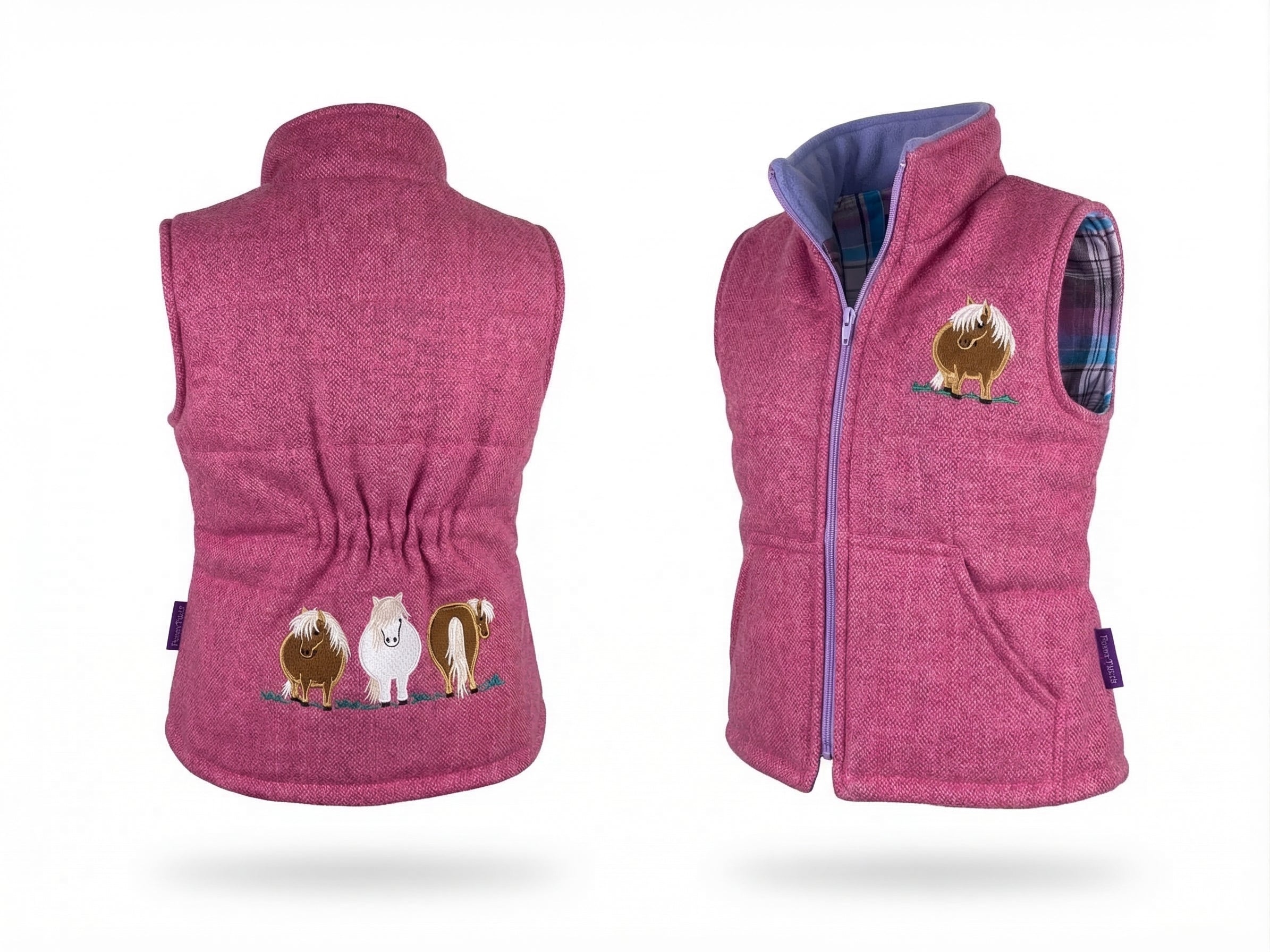 Pink Tweed Bodywarmer Gilet