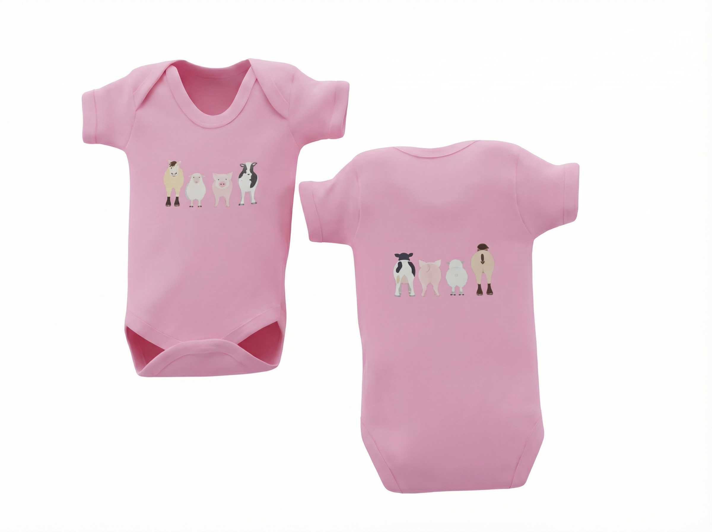 Pink Farm Animal Bodysuit