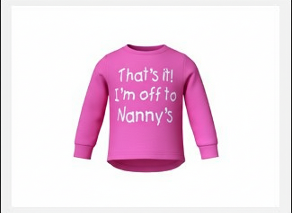 Pink children's sweatshirt with text on a white background
