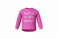 Pink sweatshirt with text 'That's it! I'm off to Nanny's' on a white background